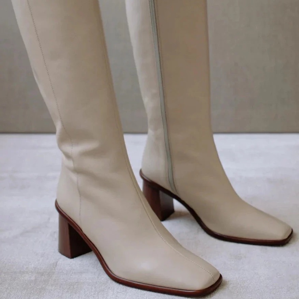 NWT East Off-White High-Knee Boots